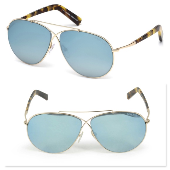 Tom Ford Accessories - New TOM FORD Eva Blue Oversized Aviator Sunglasses